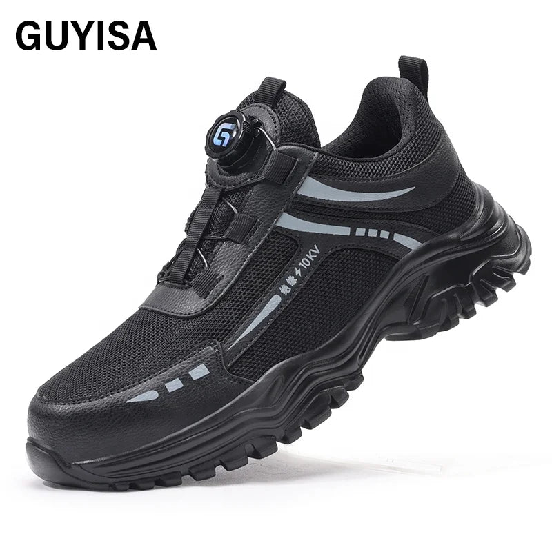 GUYISA Flying Woven Mesh Cloth Standard Plastic Toe Cap Insulated 10KV Labor protection Shoes