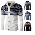 Men's Sweater Fashion Snowflake Knit Cardigan Sweater MegaBDM