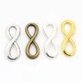 30pcs/lot 24x8mm Silver Plated /Bronze/Gold Colors 8 Infinite Handmade Charms Pendant:DIY for Bracelet Necklace