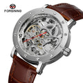 FORSINING 8159 Luxury Men's Mechanical Watch Leather Band Water Resist Full Automatic Scrolling Business Watch MegaBDM