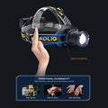 Waterproof Night Fishing Exploration Headlamp with Dual White Yellow Light Sources New Long Range Strong Light Sensor Headlamp