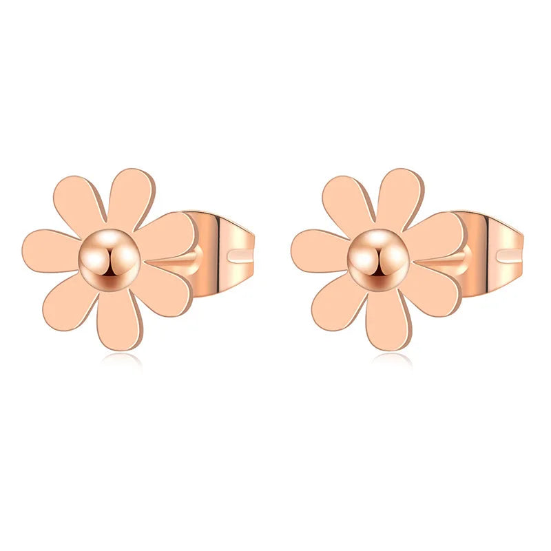 Wholesale Tiny Charm Stainless Steel Daisy Flower Stud Earrings Jewelry Earring Unisex China Manufacturer Supplier