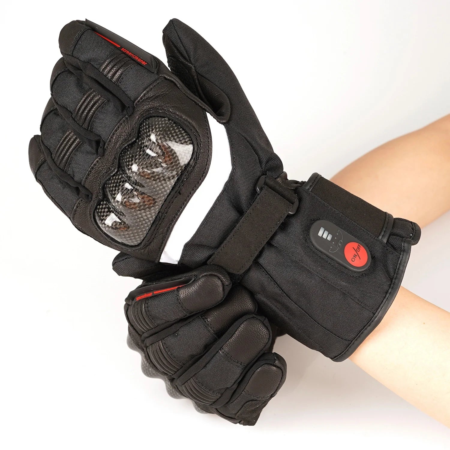 Goat-Skin Unisex Thermal Motorcycle Driving Riding Winter Gloves Waterproof Heated Gloves Racing Gloves Touchscreen