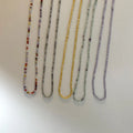 Zooying Tiny Faceted 4mm Beads Natural Stone Necklace Moonstone Citrine Stone Beaded Necklace