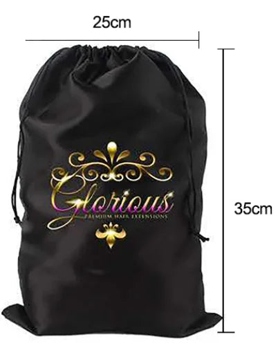 Custom Satin Wig Bag Satin Hair and Silk Bonnet Custom with logo Silk Hair Package Bag and Elastic Band for Forntal Wig