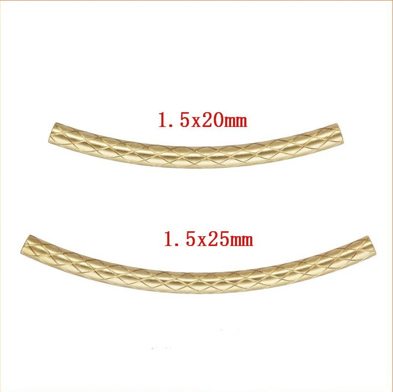 Vintage 14k Gold Filled Curved Tubing Crimps Wholesale for Women Bracelet Diy Accessories Jewelry Making