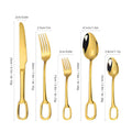 18/8 Creative Hanging Stainless Steel Flatware Set Restaurant Knife Fork Silverware Gold Cutlery Set