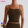 Janya Breathable Removable Pads Sleeveless Gym Fitness Vest Top Lightweight Adjustable Straps Recycled Yoga Tank Top for Women