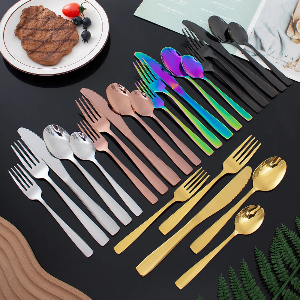 Fast Delivery Modern Mirror Polish 5pcs Stainless Steel Hotel Kitchen Restaurant Stainless Steel Cutlery Set