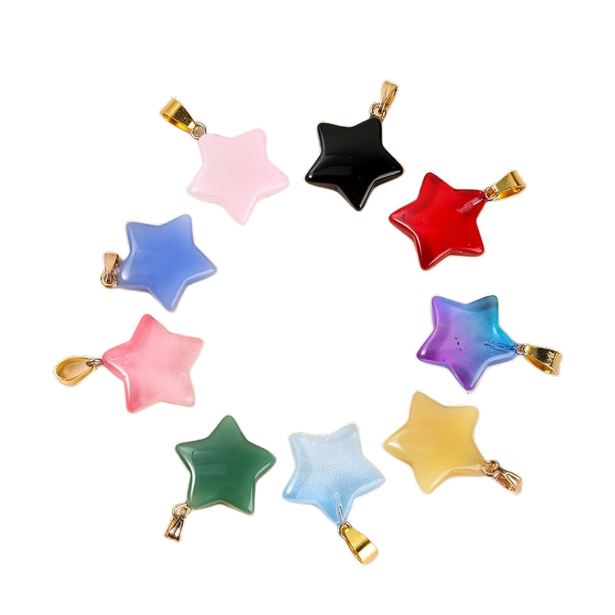 Glass Cute Star Pendant 20mm Star Shape Beads Pendant Wholesale Fashionable Crystal Romantic Charms Durable Anniversary Oval Cut