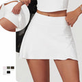 CNSHELL Custom Logo Brushed Fabric High Waist A-line Yoga Fitness Running Gym Workout Tennis Skirt With Shorts