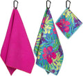 Custom Microfiber Personalised Magnetic Metal Clip Microfiber Waffle Sublimation Golf Towel With Carabiner for Sublimation
