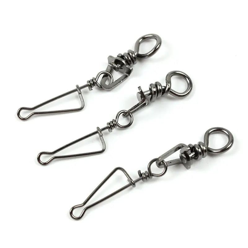 Hot Sale Triangle Swivel 1#to 5# With Italian Snap Bulk Fishing Tackle Clips Connector