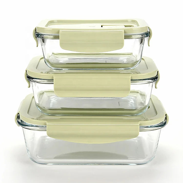 Reusable Leakproof Airtight Food Storage Container Set Glass Jar Packaging Bento Boxes Custom Tin Lunch Box