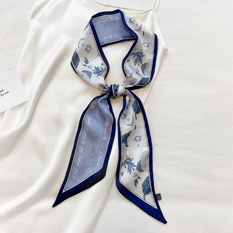 Factory Custom Narrow Short Summer Casual Scarf for Women Multi-Functional Skin Friendly Hair Band Headband Tie Bag Accessory