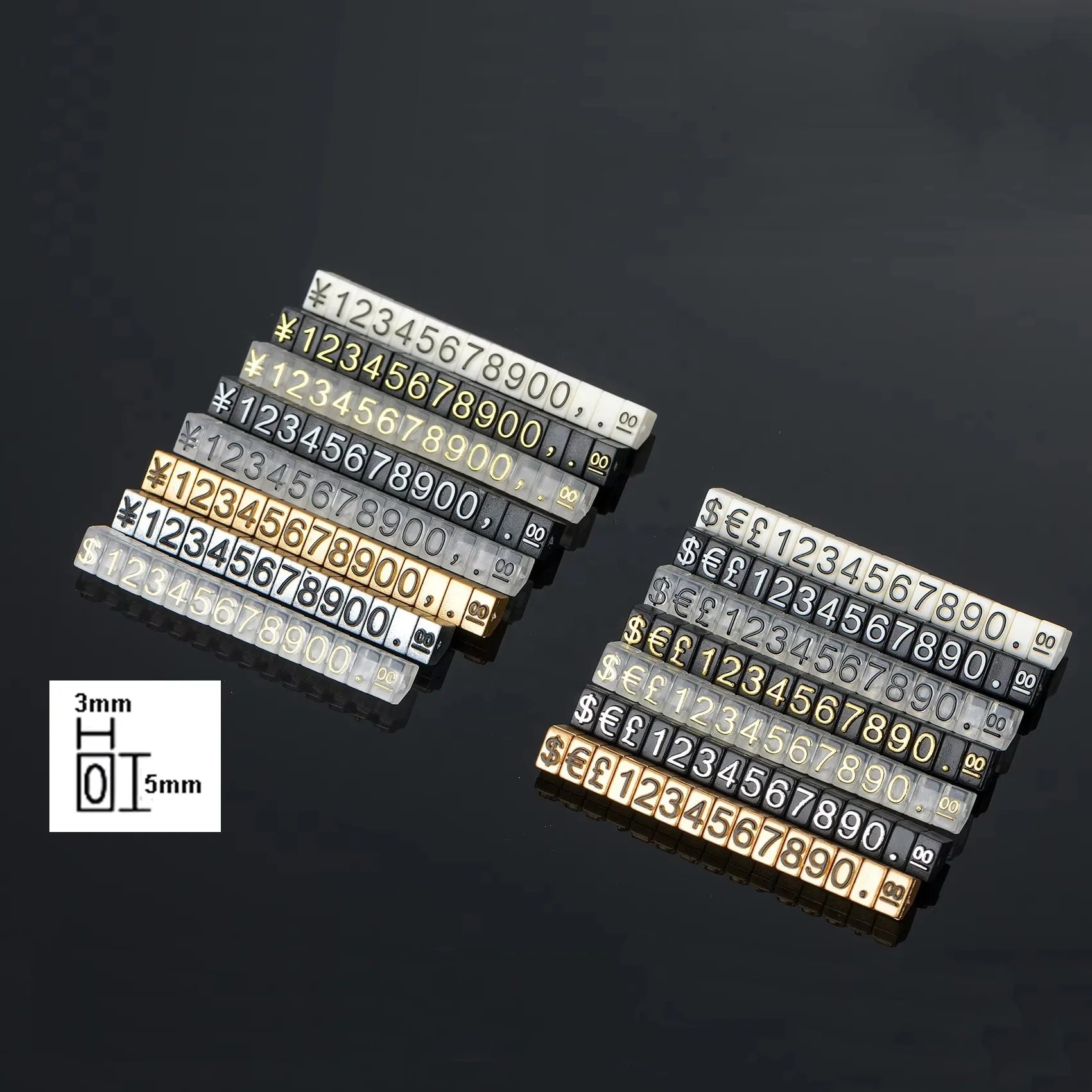 Modern Acrylic Price Display Labels Adjustable Characters Symbols for Luxury Retail Counters Lightweight Merchandising Tags