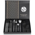 Wholesale 24pcs Flatware Set Stainless Steel Knife Spoon Fork Set Gold Cutery Set