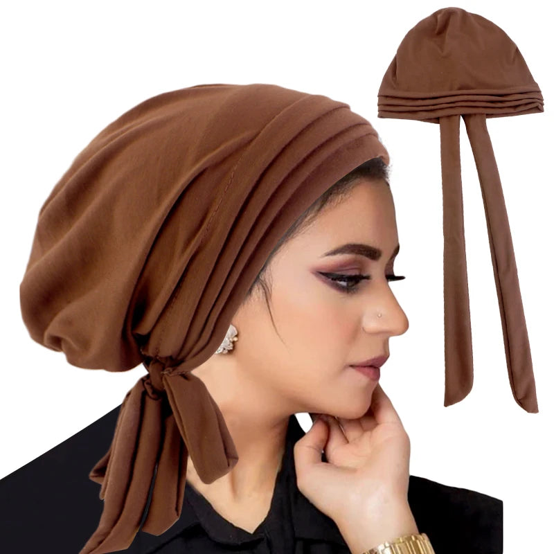 Hair Bonnets Chemo Headscarf for Women Hair Loss Cancer Slip on Headwear Turbans Hats With Tied Band