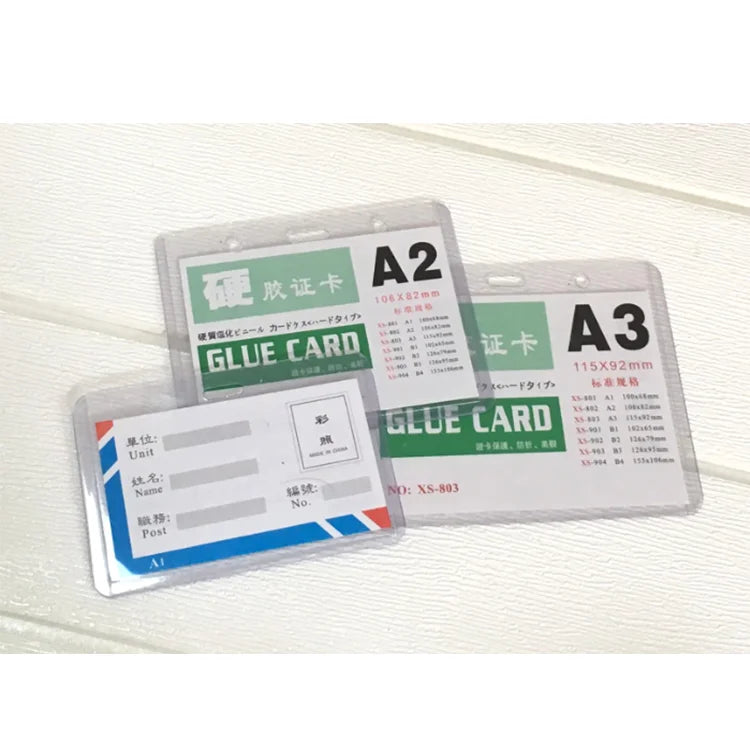 A7 Transparent PVC Sheet Clear ID Card Name Holder for Nurse School Students Office