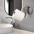 Funny Elephant Toilet Paper Holder Resin Sculpture Realistic Gray Texture Christmas Bathroom Organizer Hand-painted Cute Animal