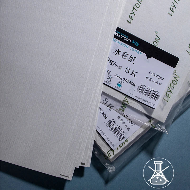 Leyton 450 GSM Cold Pressed 54*38cm 100% Cotton Watercolor Paper LD2071 Manufacturer Wholesale OEM Exquisite