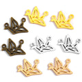 100pcs/bag Antique Silver Plated Thousand Paper Cranes Charms Pendant:DIY for Bracelet Necklace 16*12mm D560