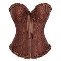 Best Price 12 Plastic Bone Brown Overbust Corset Sexy Lady Body Shapewear Shaper Bustier