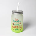 Topjlh Sublimation Blanks 500ml Sublimation Glass Mug With Lid Straw Gradient Frosted Glass Water Bottles Mason Jar Hot Sale