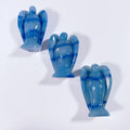Huiying Wholesale Hot Sale Natural Gemstone Blue Aventurine Carving Angel Statue Stone for Selling Crafts 2 Inch