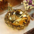 SDAYI Sanitary Ware Suite Ceramic Chinese Wholesale Full Golden Art Basin Sink for Bathroom