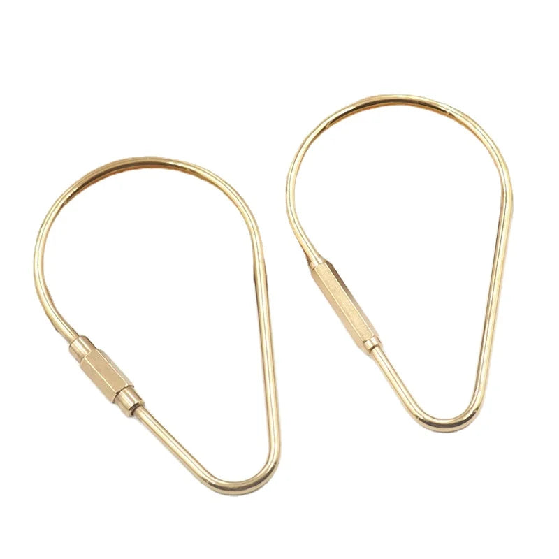 Ivoduff Brass Screw Locking Carabiners Brass Key Ring Metal Keychain Ring Hook