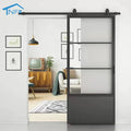 Modern Design Interior Aluminium Sliding Shower Barn Door for Bath Room Foldable Closet Doors for Villas Graphic Available