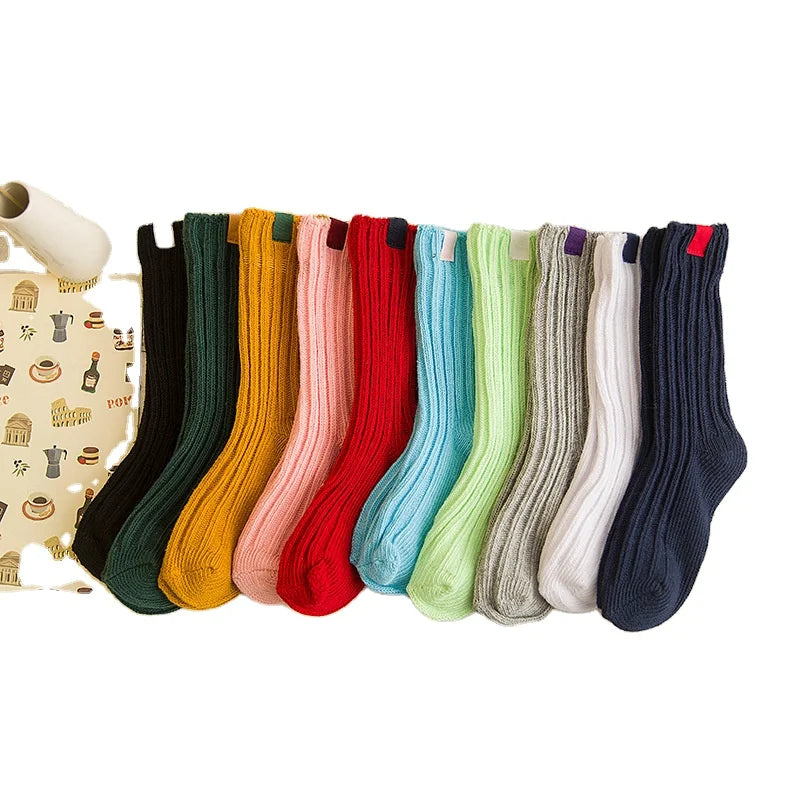 Factory OEM Custom Double Needle Ribbed Baby Socks A-Class Cotton Infant Socks With Label Newborn Socks Manufacturer Wholesale