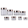 5ml to 100ml Glass Cream Jars with Rose Gold Lid Empty Round Cosmetic Jars with Screw Cap for Face Cream