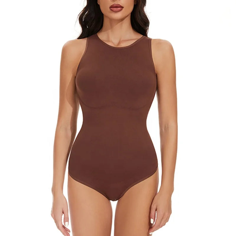 Hot Waist Waist Waist Waistcoat Solid Color Round Neck Onesie Shapewear