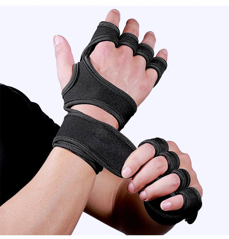 Compression Wrist Band Training Weightlifting Gloves with Palm Protection Gym Dumbbell Equipment Exercise Fitness Gloves