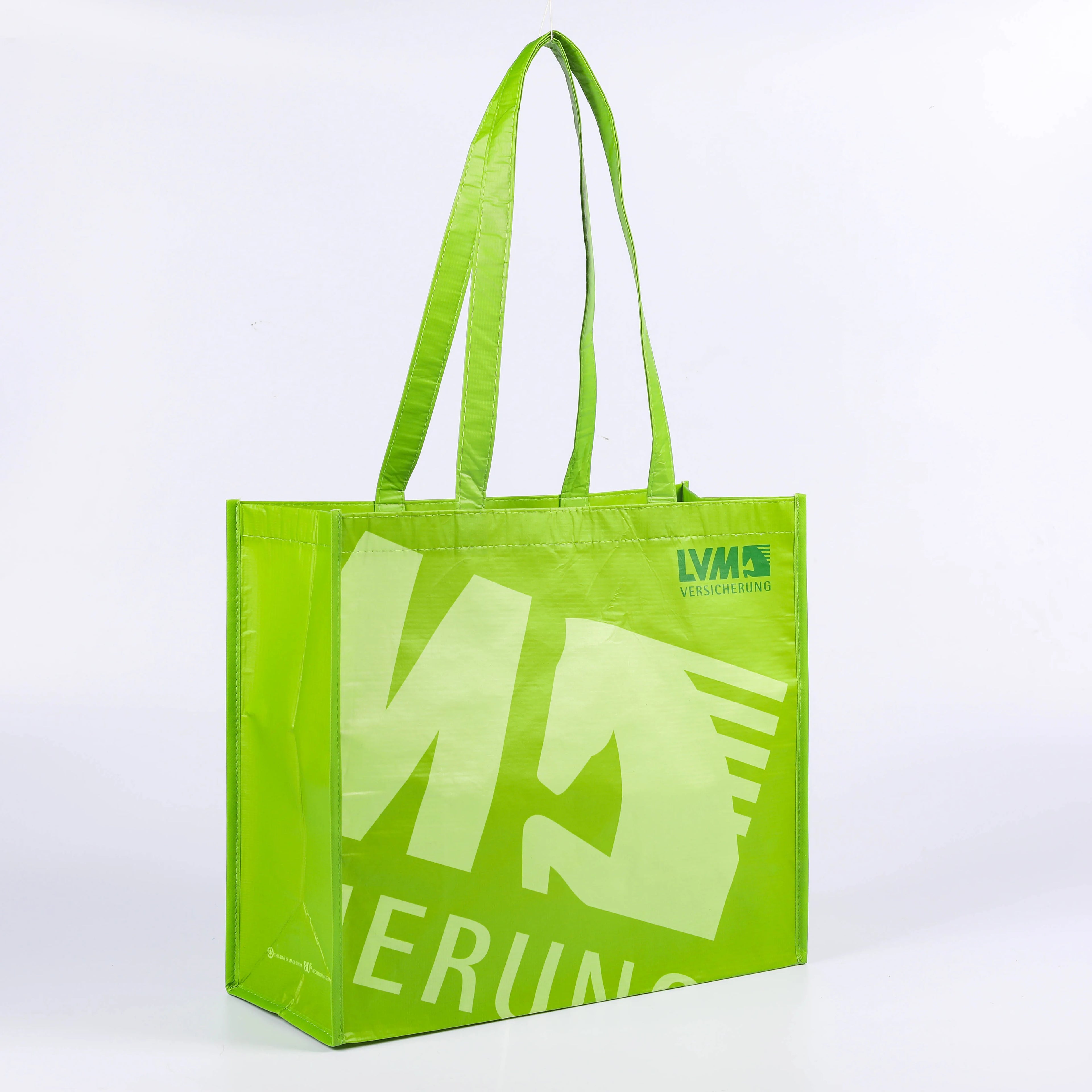 RPET NON WOVEN SHOPPING BAG CUSTOMIZED LARGE RECYCLED PP NON WOVEN LAMINATED SUPERMARKET GROCERY SHOPPING BAG