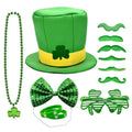 Cross Border Hot Selling Irish St. Patrick's Day Green Clover Jewelry Set for Party Decorations