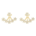 Gemnel 925 Sterling Silver Diamond Flower Ear Wedding Earrings Women Jewelry