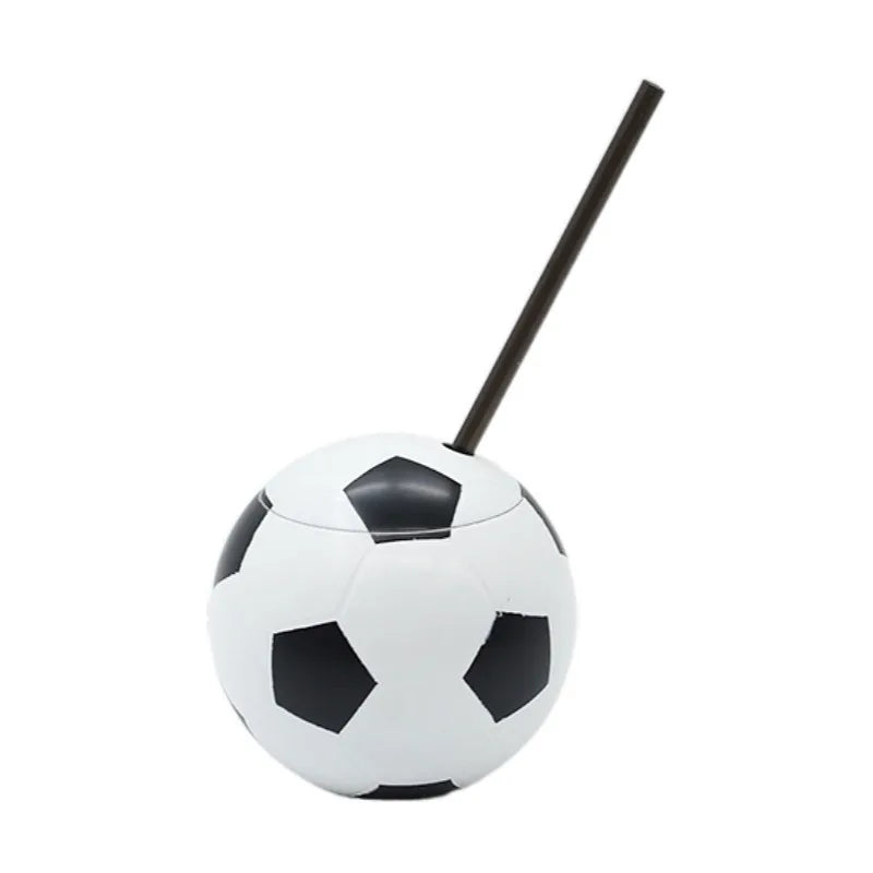 Football Soccer Rugby  Golf Tennis Shape Reusable Travel Party Game Plastic Cup Mug with Straw and Lid