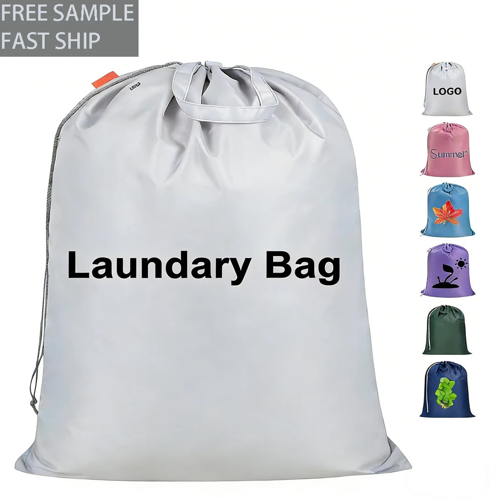 Custom Logo Extra Large Drawstring Storage Bag Durable Reusable Travel Laundry Bag for Dirty Clothes Extra Large Capacity