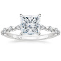 OAHLAN Fine Jewelry 2ct Princess Cut Cubic Zirconia CZ Romantic 925 Sterling Silver Ring for Wedding Engagement Anniversary MegaBDM