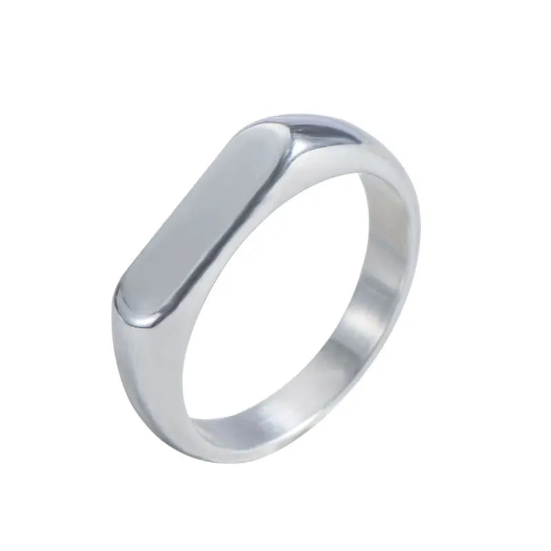 Custom Simple Stainless Steel  Laser Logo or Name Blank Bar Rings