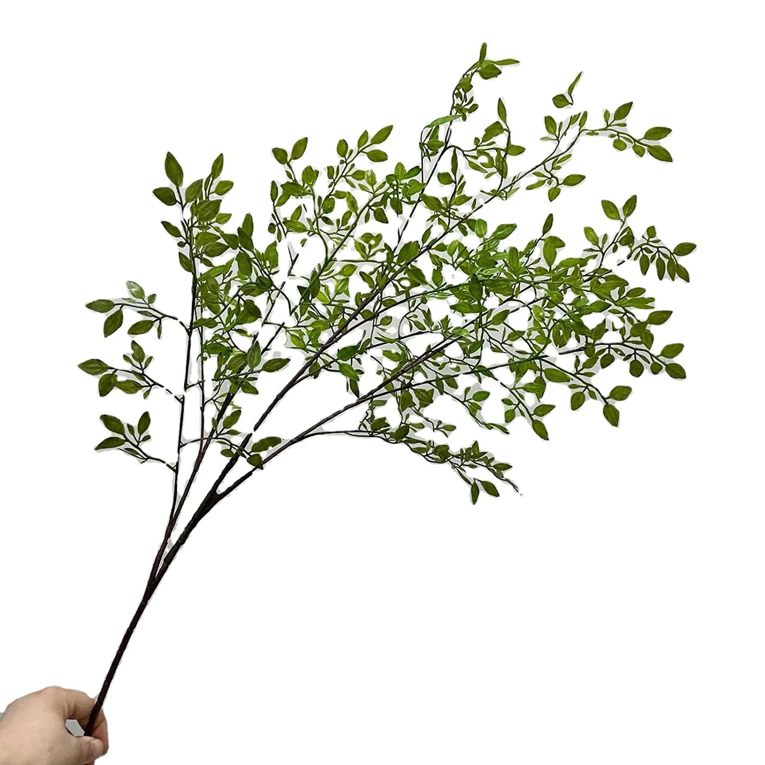 Artificial Plant Leaves Bunches Artificial Greenery Stems Plants Branches Faux Green Bushes Shrubs for Vase Bouquets Wedding
