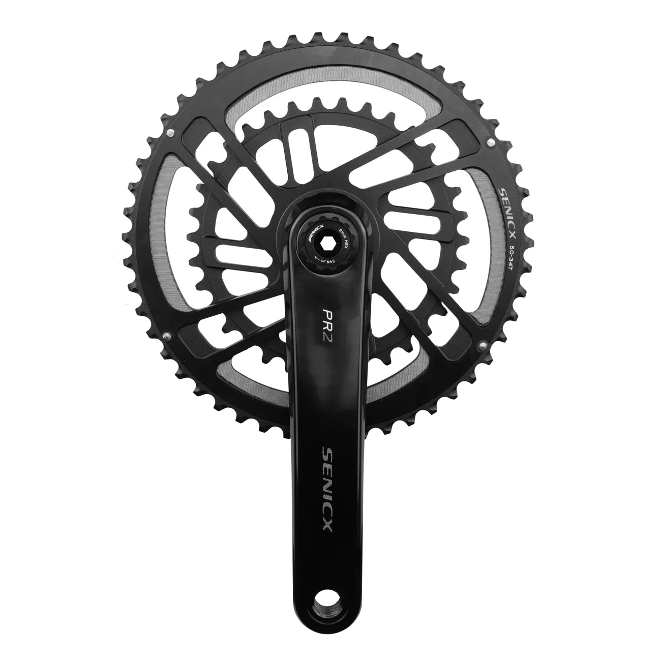 SENICX Road Bike Bicycle Crankset FC-PR2-A1 50/34T 52/36T 165/170/175mm Sprocket Direct Mount 11S/12S CNC With Bottom Bracket