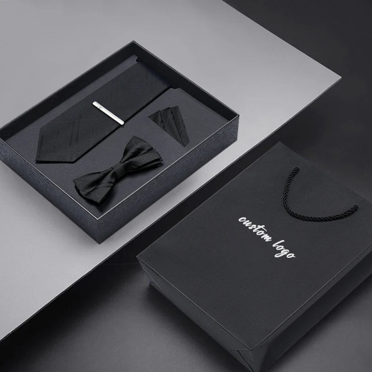 Custom Fathers Day Gifts Suit Tie Storage Box Packaging with logo Eco Friendly Men's Bow Tie Set Gift Packaging Boxes for Ties