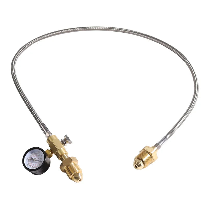 Argon Helium CO2 Transfill Adapters 36" Braided Hose Fill Refill GAS ADAPTER with Double MALE THREAD CGA580