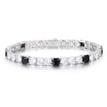 Fashion Design 925 Pure Silver Factory Hot Sale Bracelet White Moissanite Mix Black CZ Tennis Bracelet Men Gift