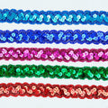 23mm Cheap Wholesale Metallic Wavy Lace Ribbon S-shaped Ethnic Gimp Trimming Hat Lace Costume Sequined Braided Gota Lace Trims