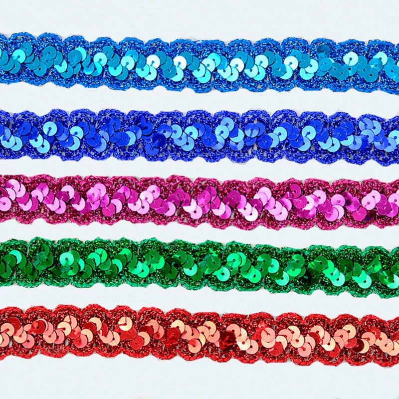 23mm Cheap Wholesale Metallic Wavy Lace Ribbon S-shaped Ethnic Gimp Trimming Hat Lace Costume Sequined Braided Gota Lace Trims